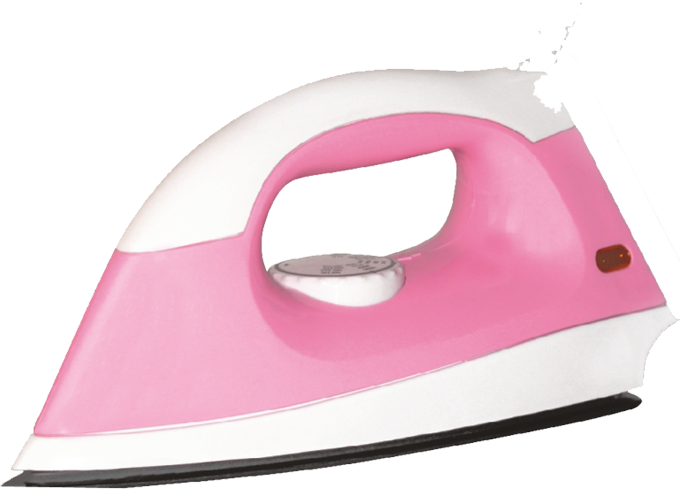 Soft Pink Travel Clothes Iron With White Handle Isolated On Transparent Background PNG