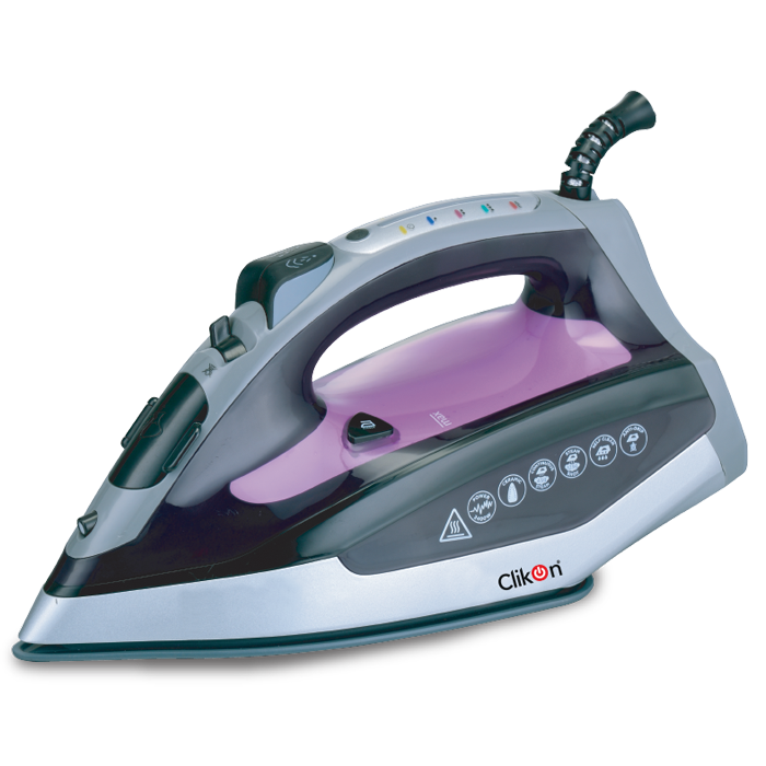 Teal And Purple Steam Iron With Comfort Grip Isolated Transparent PNG Artwork