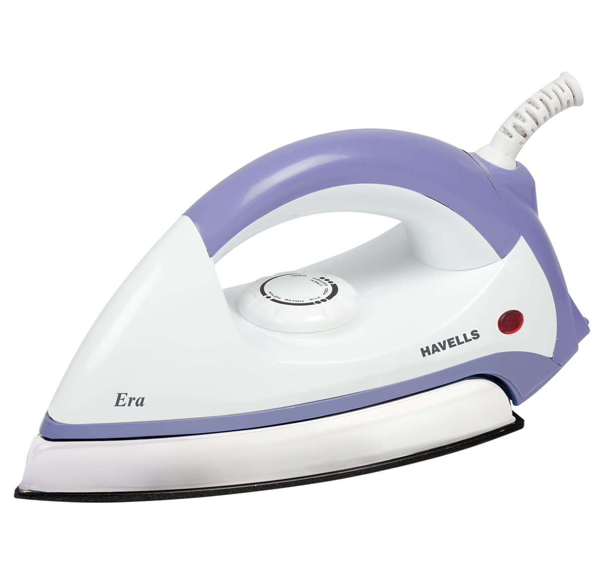 White And Violet Steam Iron With Blue Trim Isolated On Transparent Background PNG