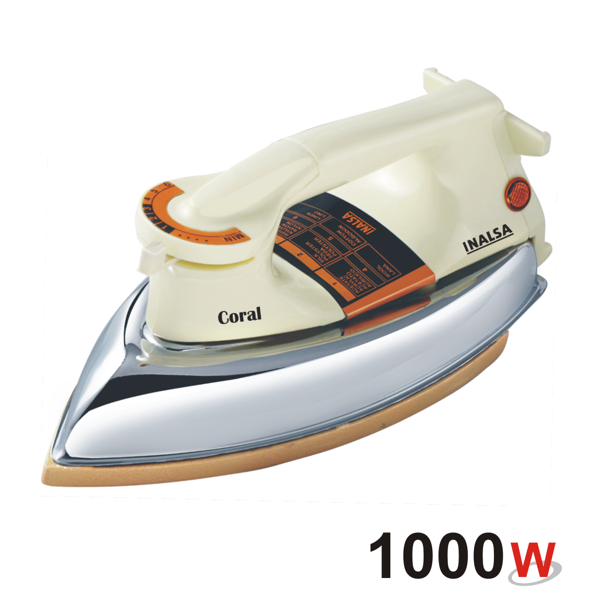 Ivory And Gold Classic Electric Clothes Iron High Resolution Transparent PNG Graphic