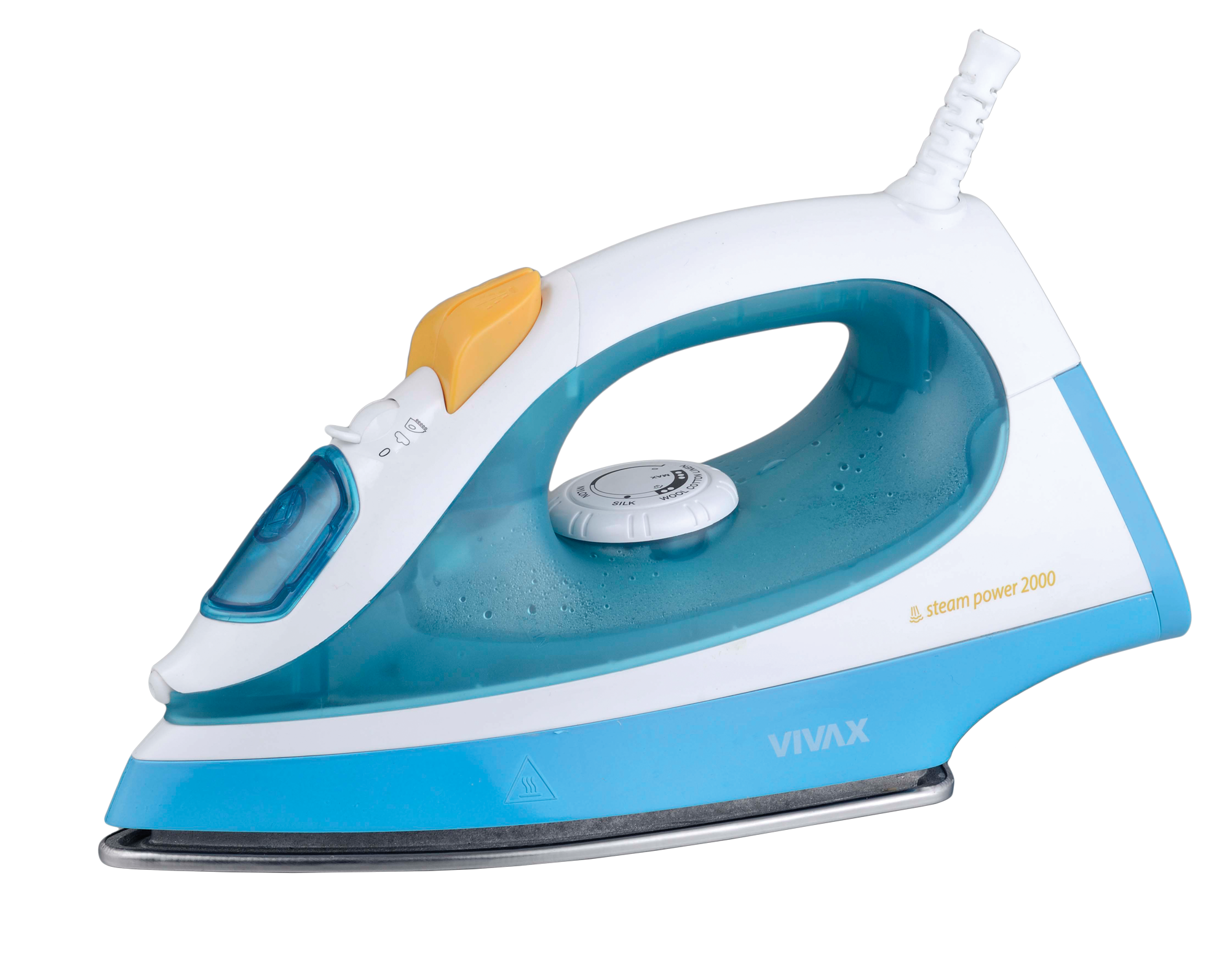Turquoise And Blue Steam Iron With White Handle Isolated Transparent PNG Artwork