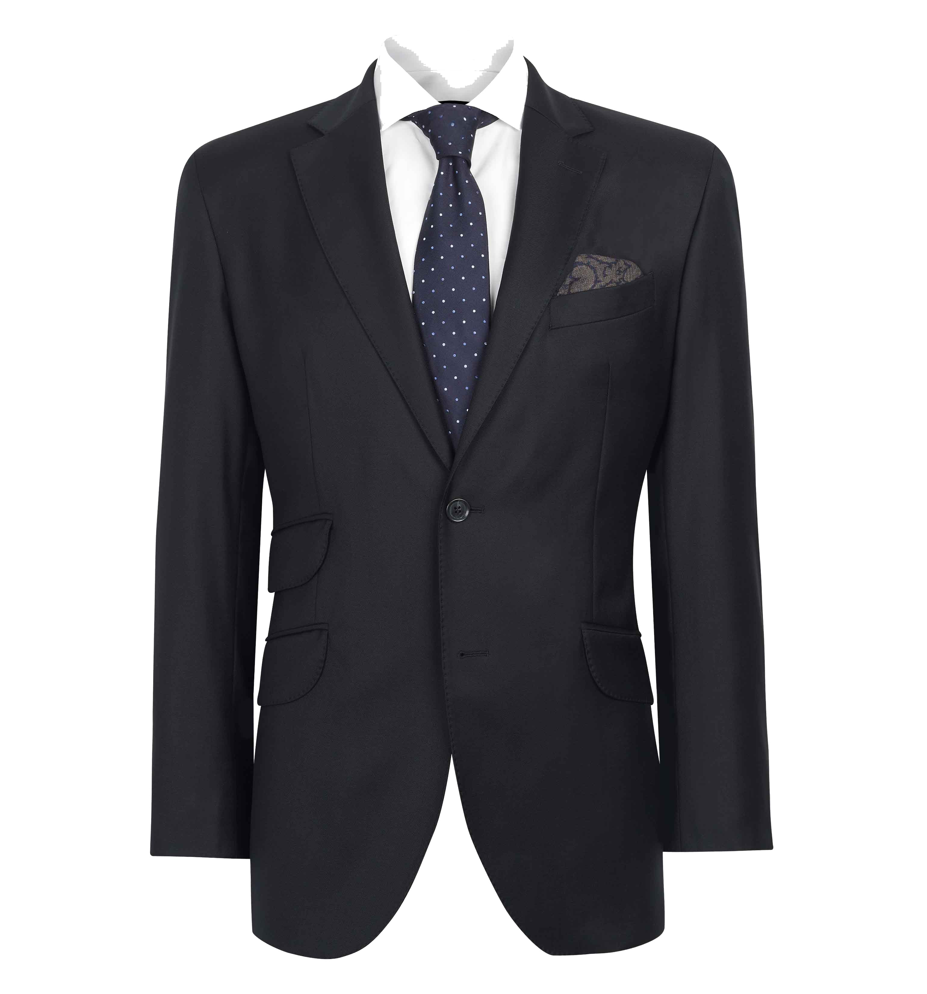Black Mens Suit Jacket With Blue Tie Isolated Transparent PNG Graphic