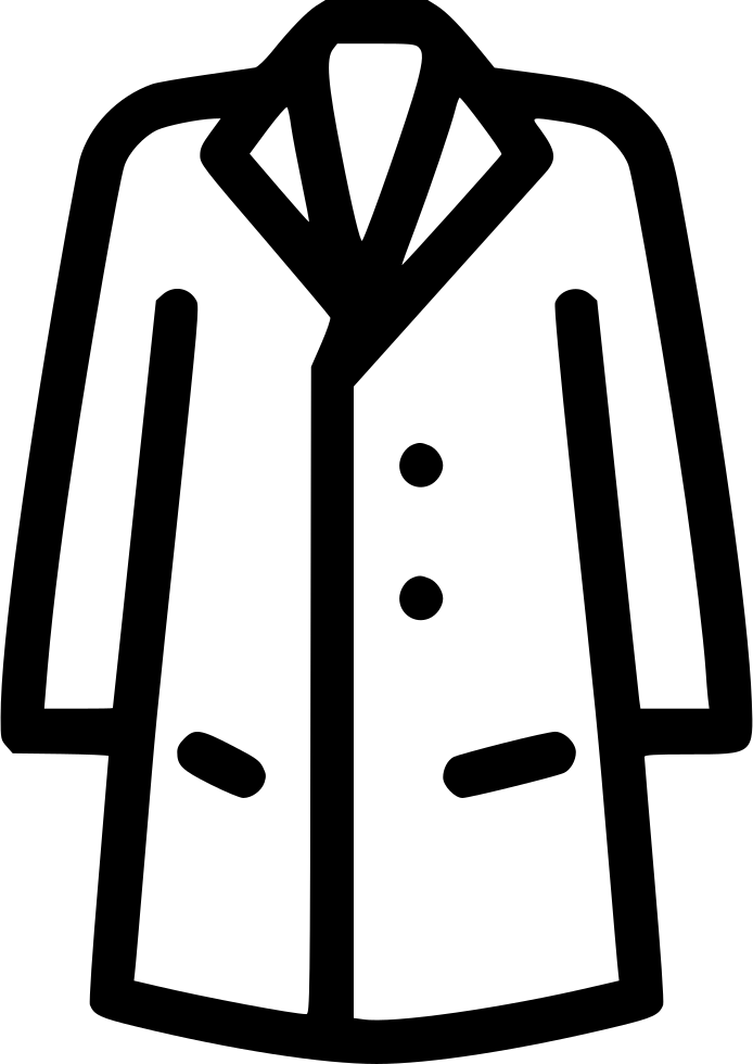Minimal Black Outline Trench Coat Fashion Icon Isolated Clothing PNG Artwork