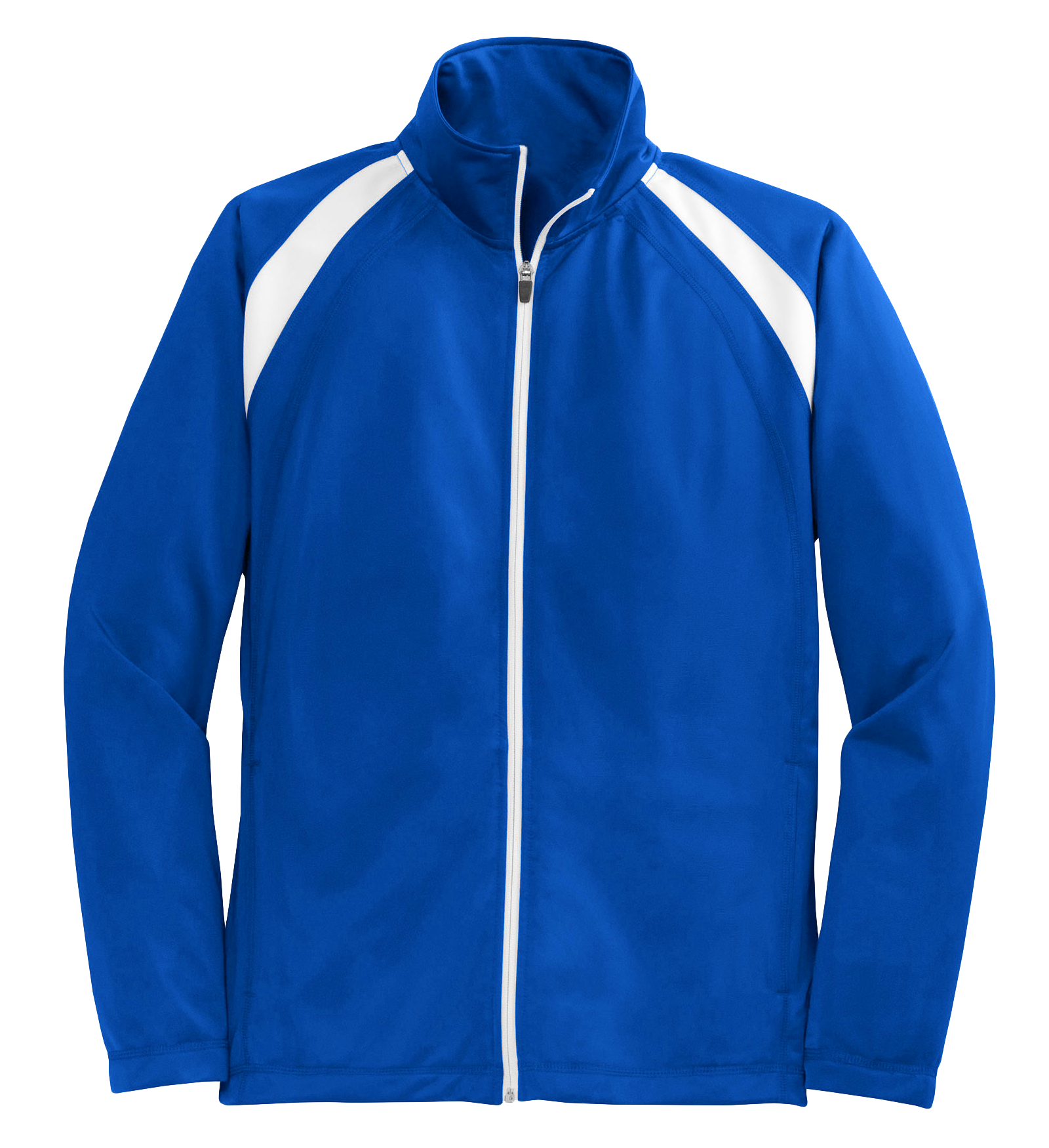 Royal Blue Track Jacket With White Stripes PNG Clip Art On Clear Background