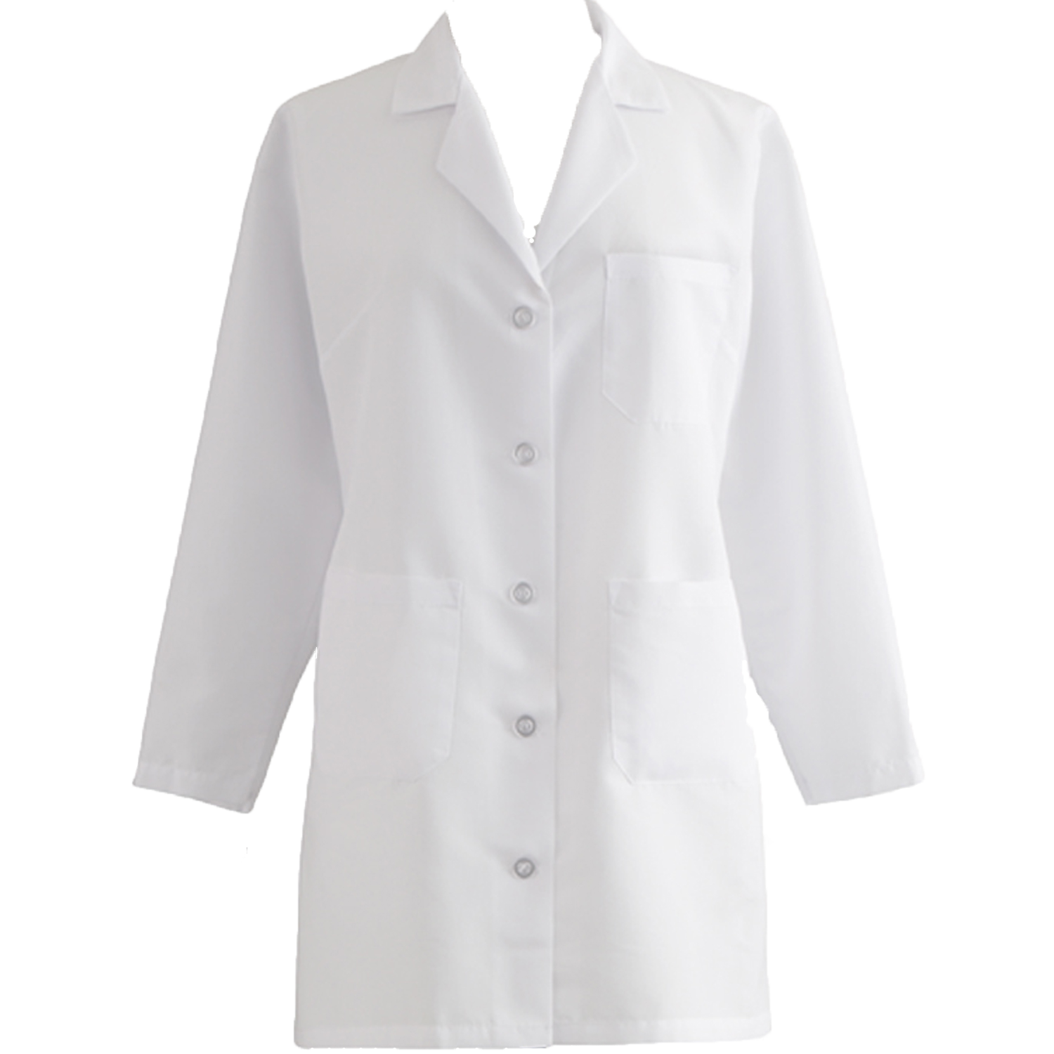 White Doctors Lab Coat With Front Buttons Transparent PNG Image For Creative Projects