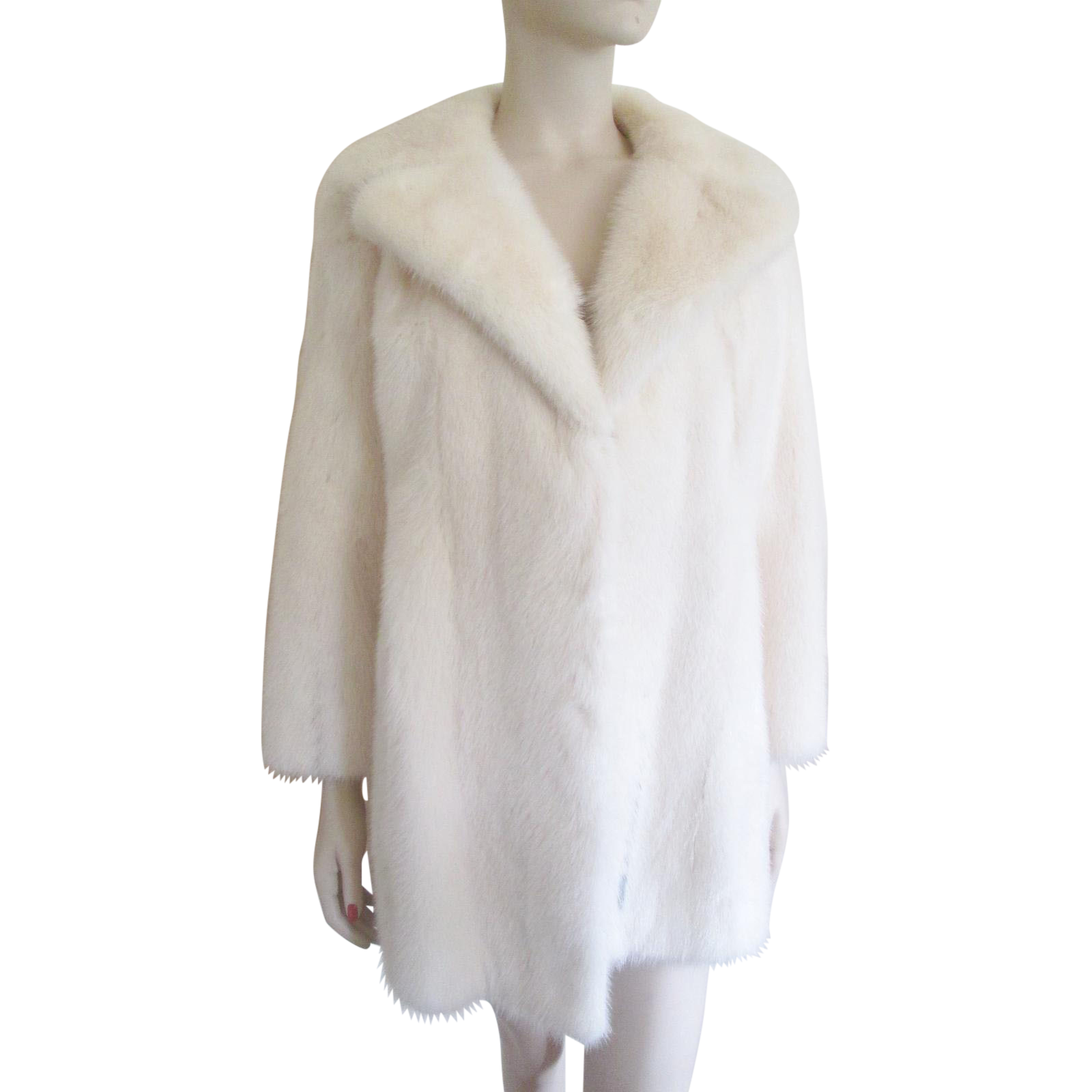 White Faux Fur Coat With Plush Collar PNG Image With Transparent Background