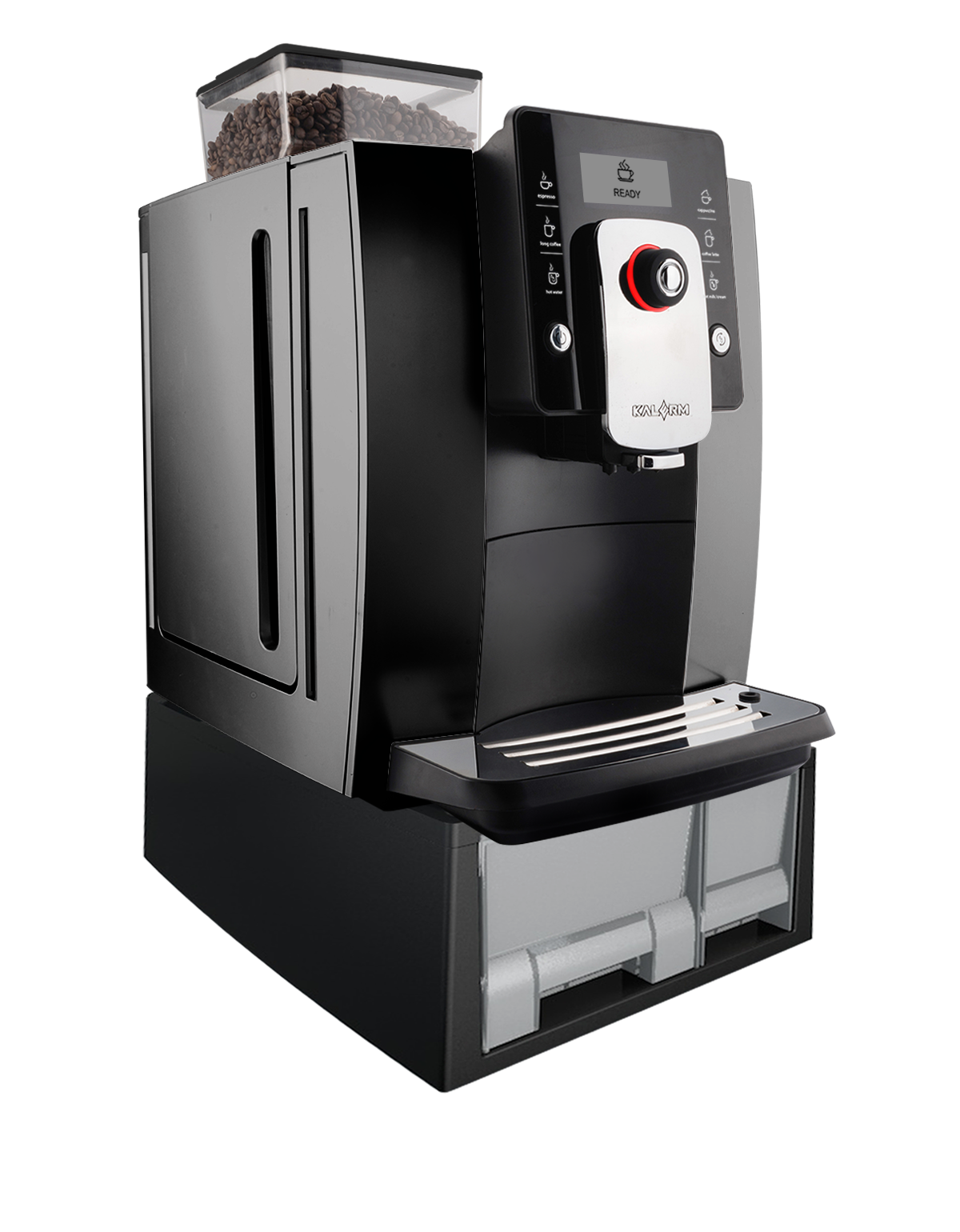 Black Commercial Automatic Coffee Dispenser With Touch Display Transparent PNG Clipart