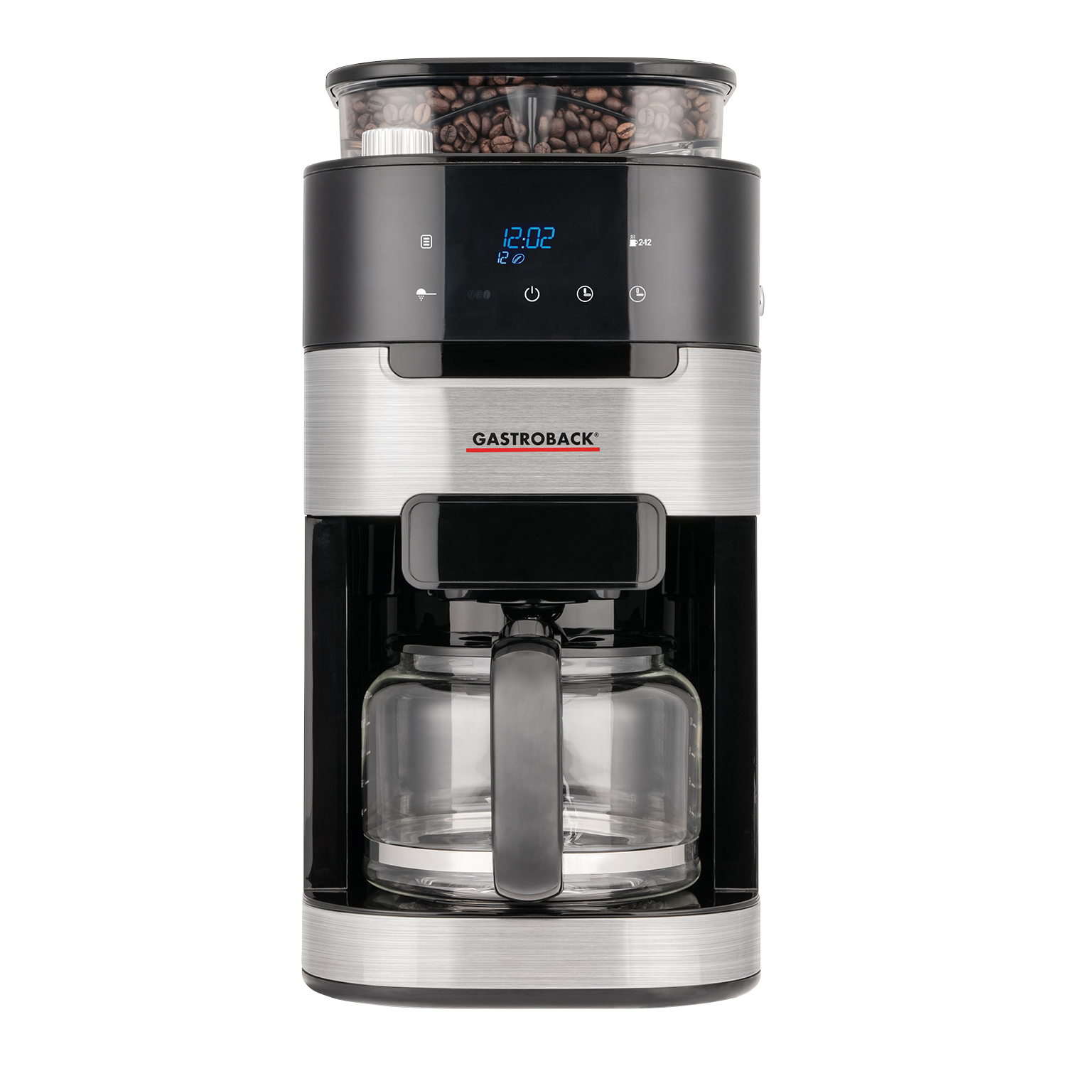 Black Filter Coffee Maker With Stainless Steel Carafe Isolated Transparent PNG Graphic