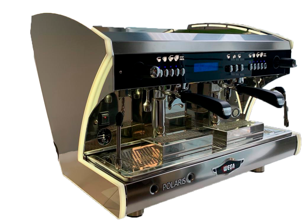 Gold And Black Professional Espresso Machine With Curved Panels Transparent PNG Clipart