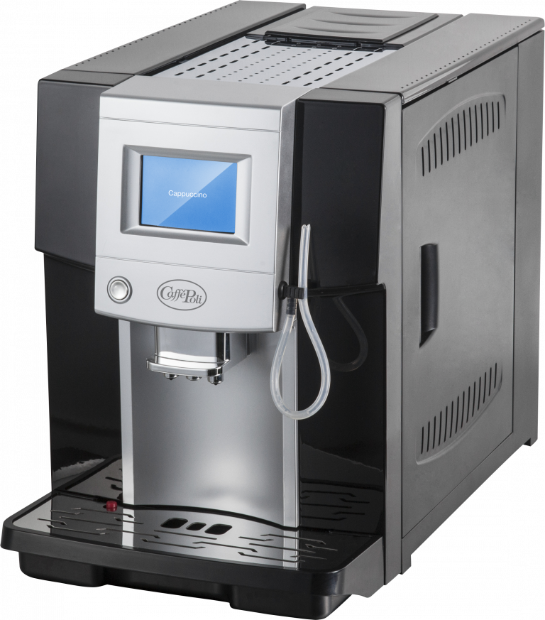 Large Stainless Steel Automatic Coffee Machine With Touchscreen PNG Cutout With Clear Background