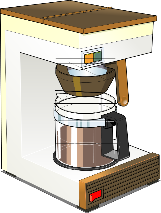 Retro Filter Coffee Maker With Glass Carafe And Warm Base Isolated Transparent PNG Graphic