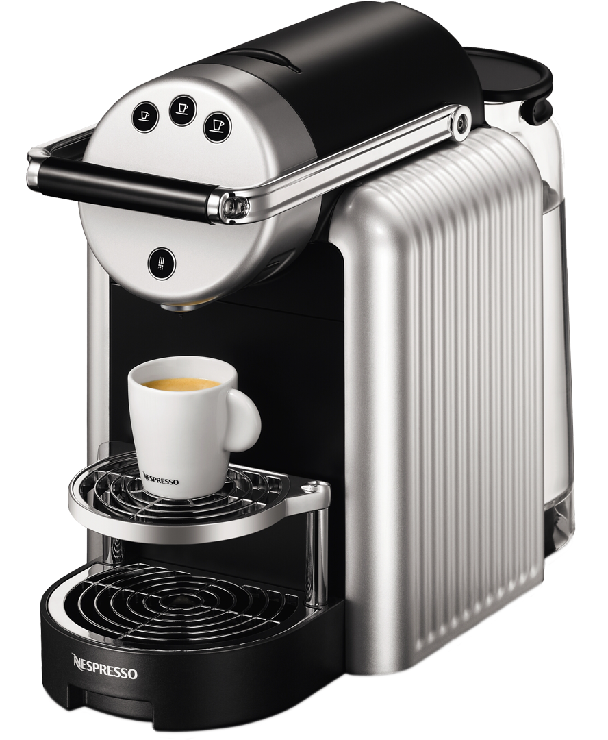 Silver And Black Single Cup Capsule Coffee Brewer High Resolution PNG Illustration