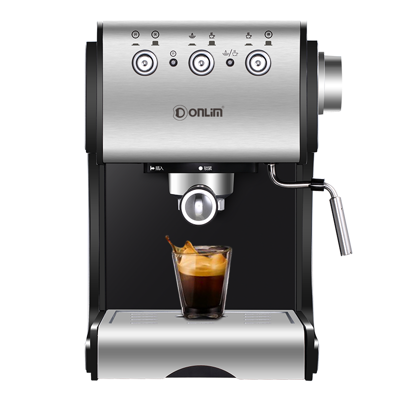 Silver Espresso Machine With Twin Side Knobs And Coffee Cup Isolated Transparent PNG Graphic