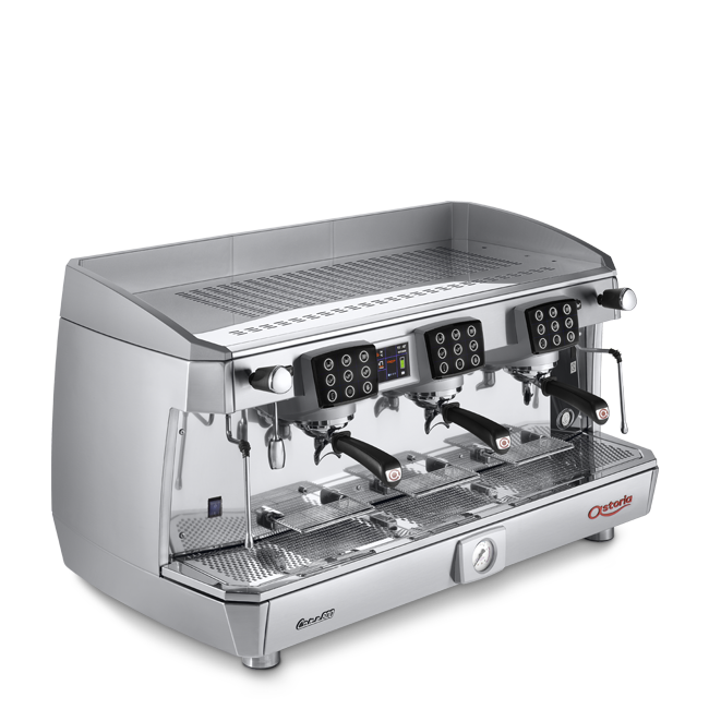 Stainless Steel Three Group Commercial Espresso Machine PNG Cutout With Clear Background
