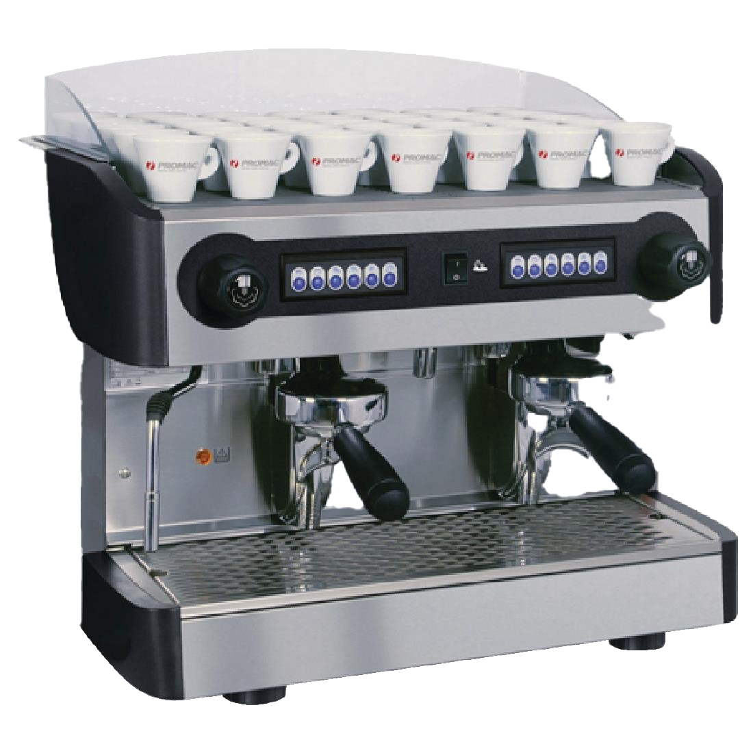 White Cafe Espresso Machine With Dark Green Control Panel Transparent Background PNG Image
