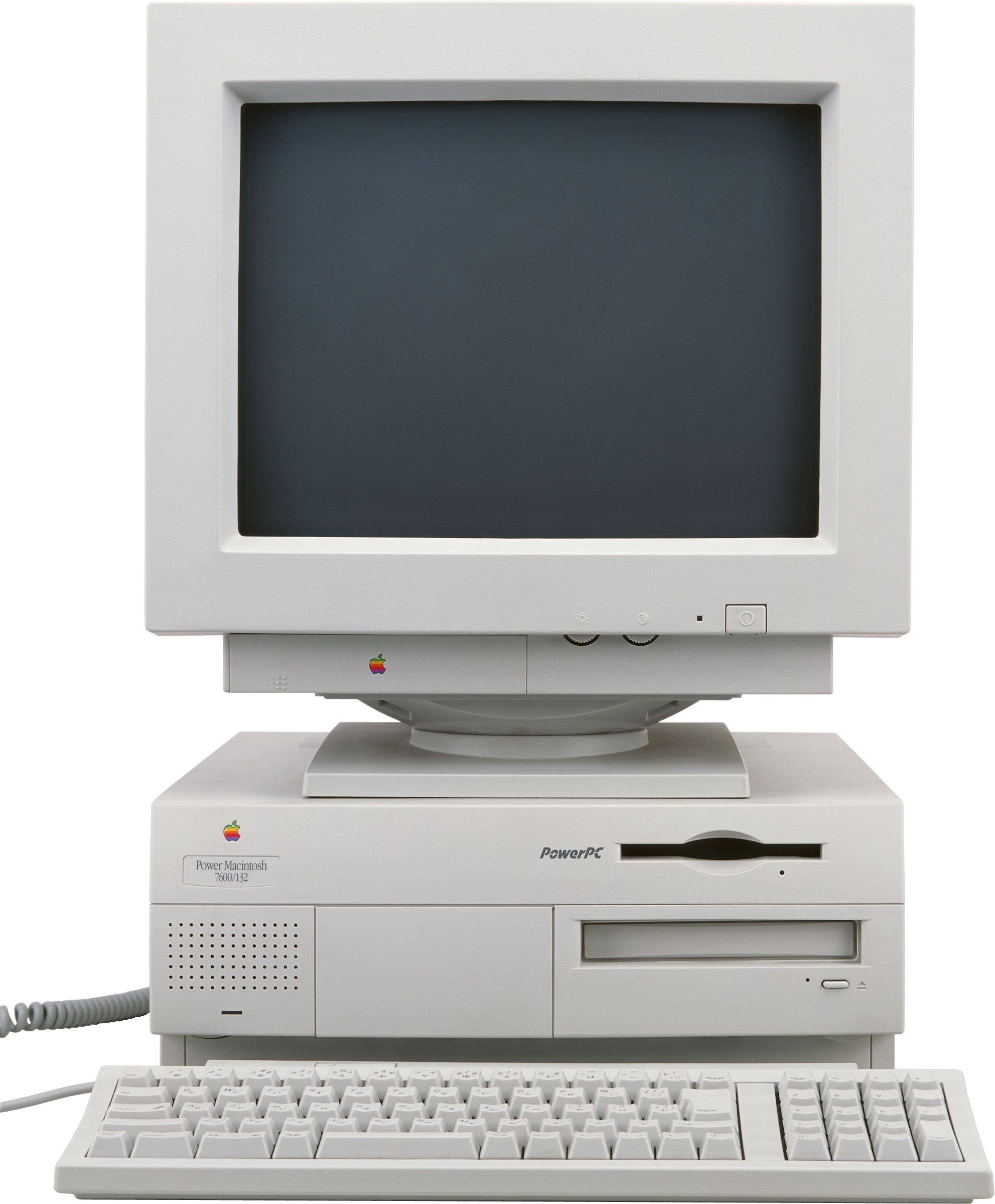 Classic Beige Macintosh Style Computer With Keyboard Transparent Background Technology PNG