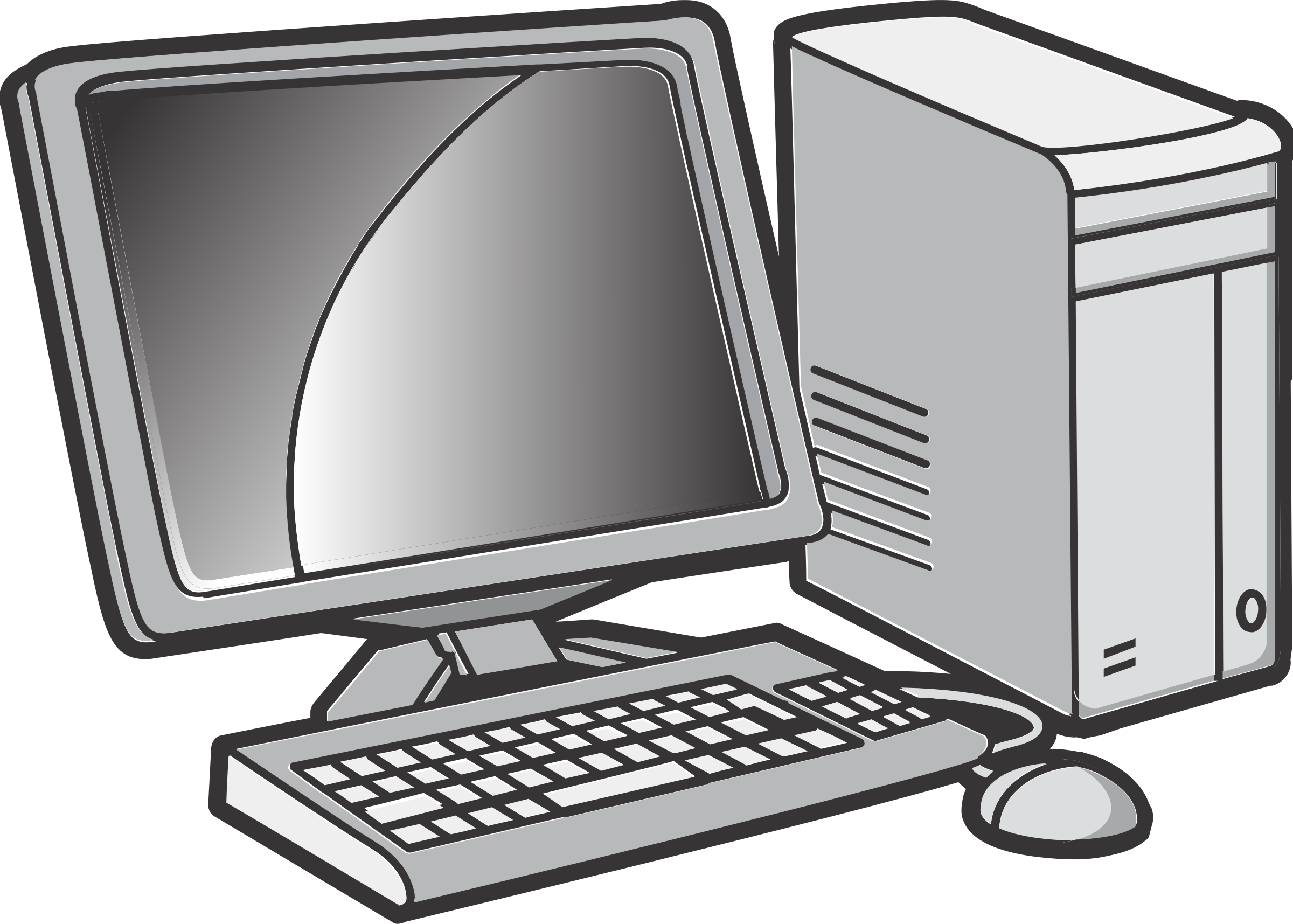 Hand Drawn Vintage Desktop Computer Keyboard And Mouse Isolated On Transparent Background