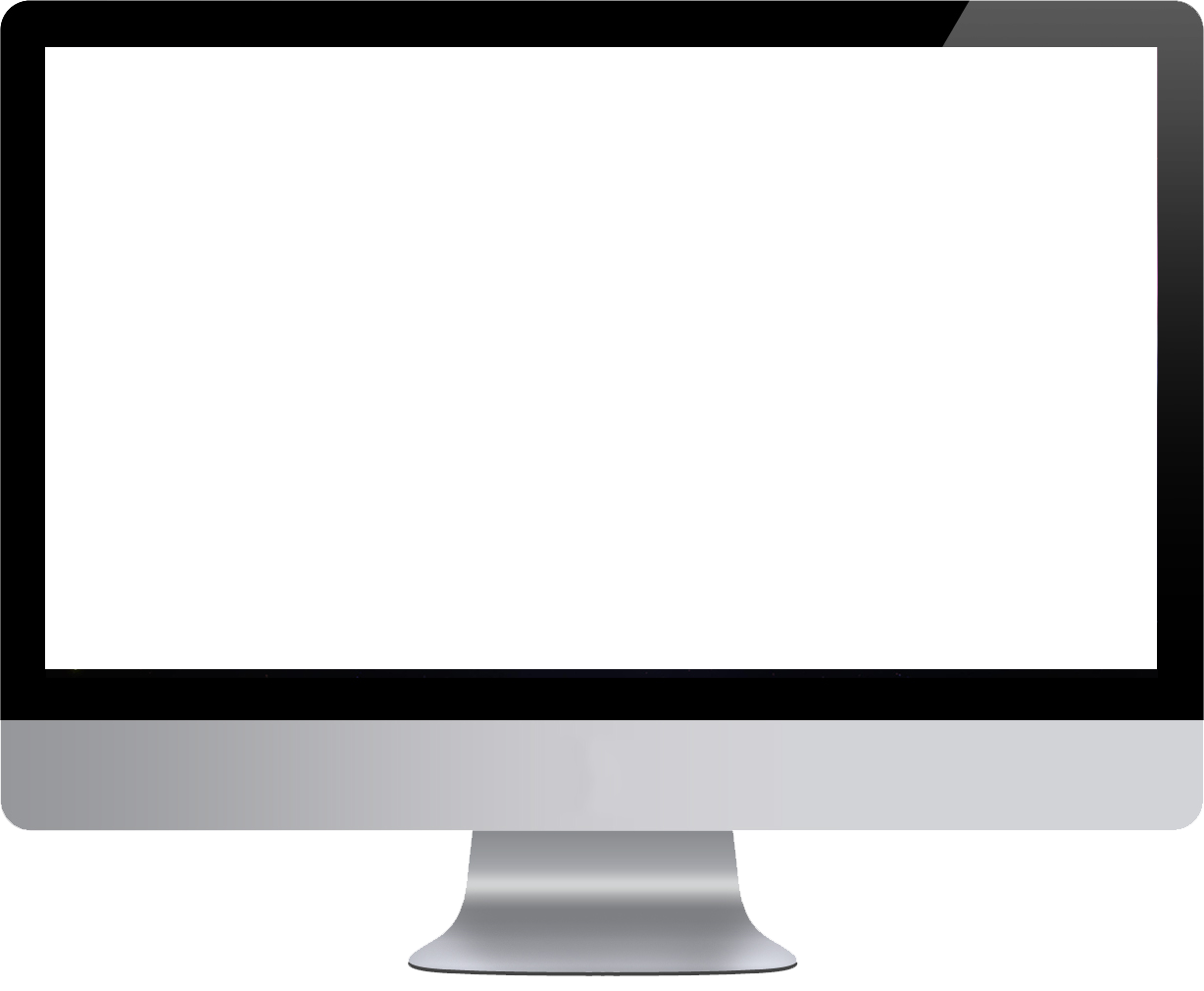 White All In One Desktop Monitor With Blank Screen Clean Cutout Transparent PNG Image