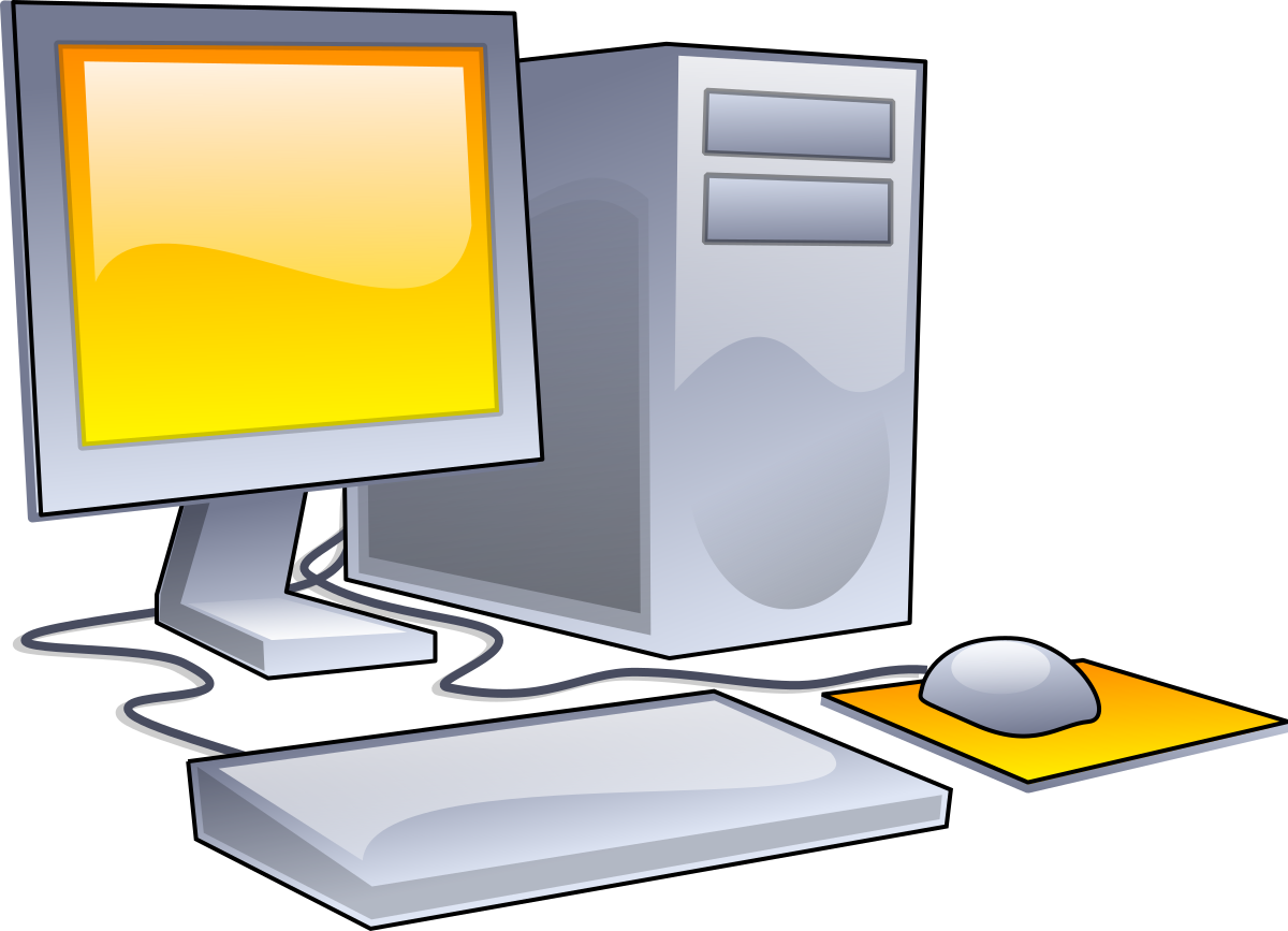Yellow Screen Desktop Computer Set Vector Illustration Transparent PNG Image For Creative Projects