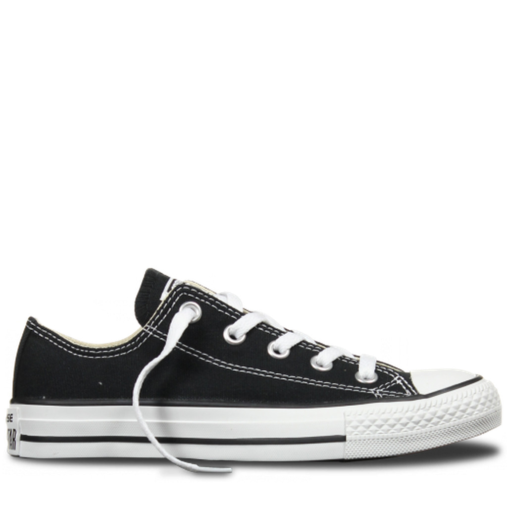 Black Converse Chuck Taylor Low Top Canvas Sneaker PNG Image With Transparent Background