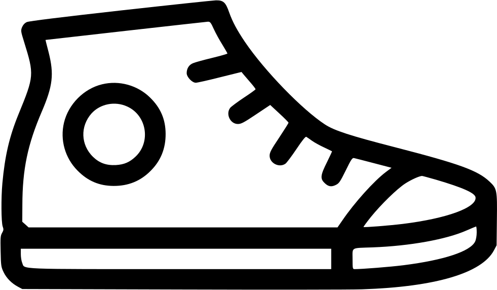Black Converse High Top Sneaker Outline Icon Transparent PNG Image For Creative Projects
