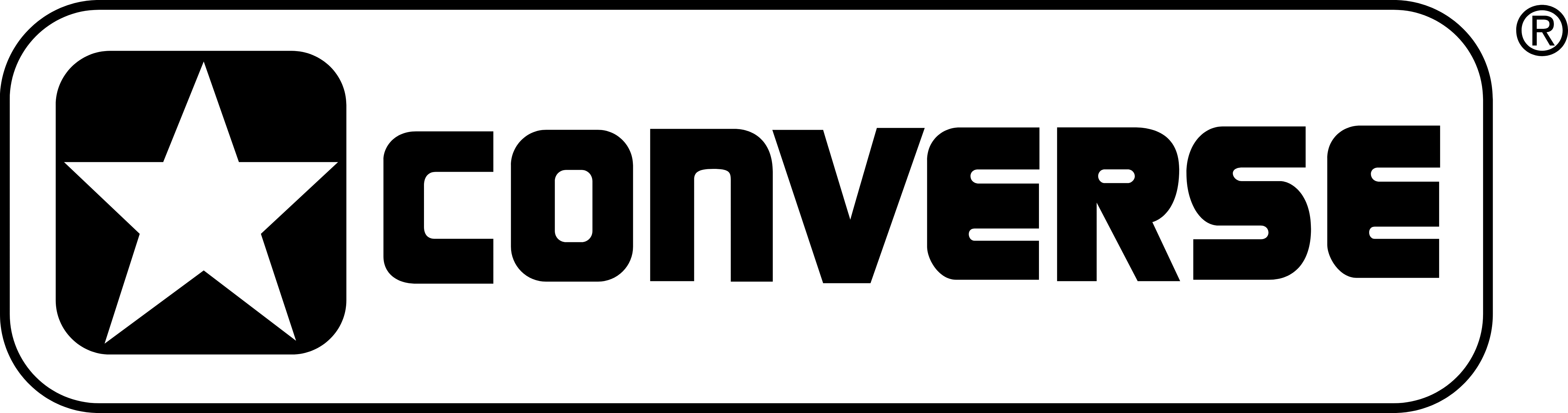 Black Converse Star Logo In Rounded Rectangle Transparent Background Sneaker PNG
