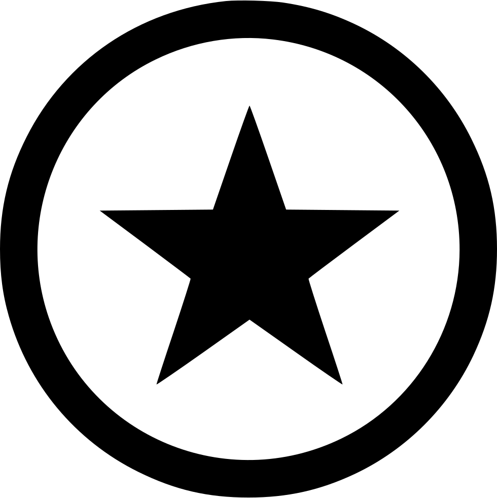 Black Five Point Star Converse Logo In Circle PNG Cutout With Clear Background