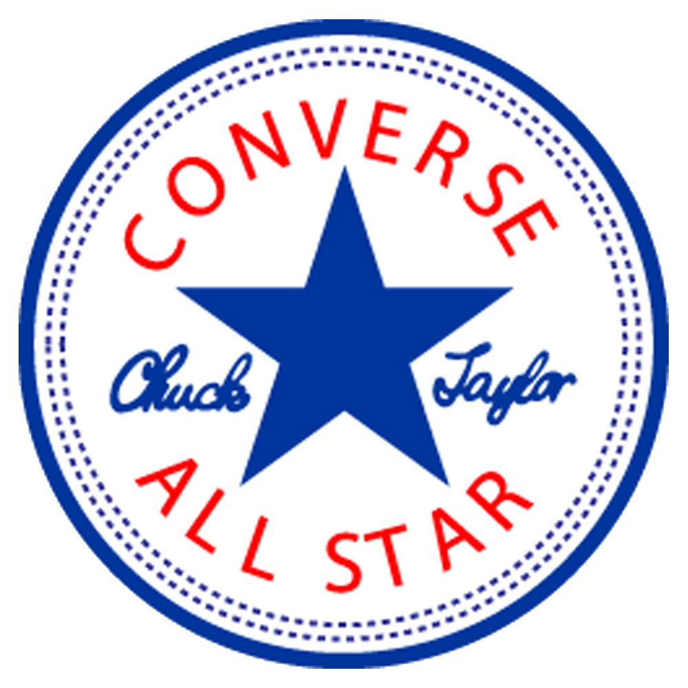 Blue Red Converse Chuck Taylor All Star Circular Badge Isolated Converse PNG Artwork
