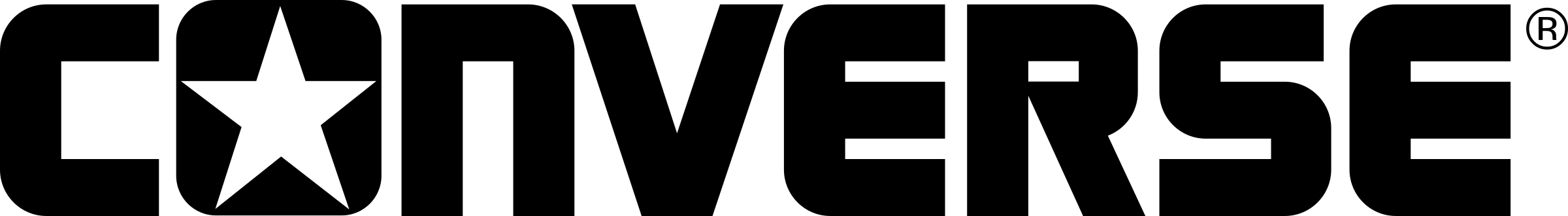 Converse Black Wordmark Logo With Star Lettering High Resolution PNG Illustration