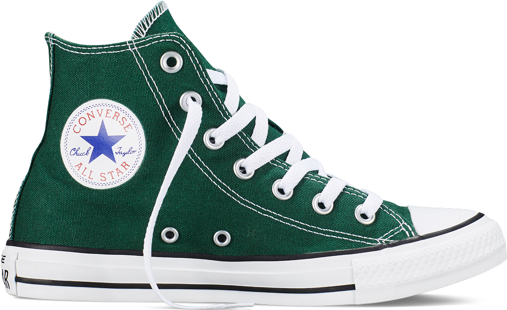 Dark Green Converse All Star High Top Canvas Shoe Transparent PNG Clipart