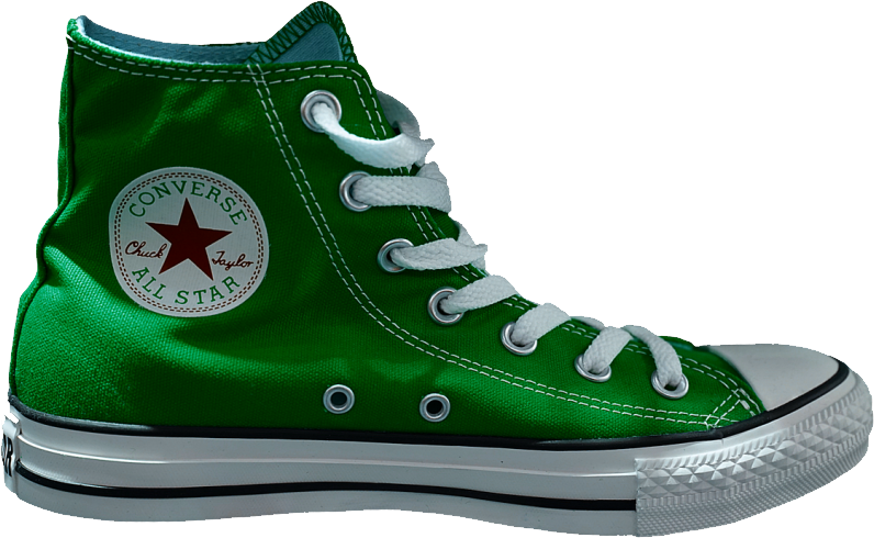 Green Converse Chuck Taylor High Top With White Laces Transparent Background Brand PNG