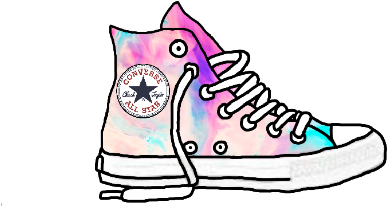 Pink Tie Dye Converse Chuck Taylor High Top Illustration Printable PNG Graphic With Transparent Background