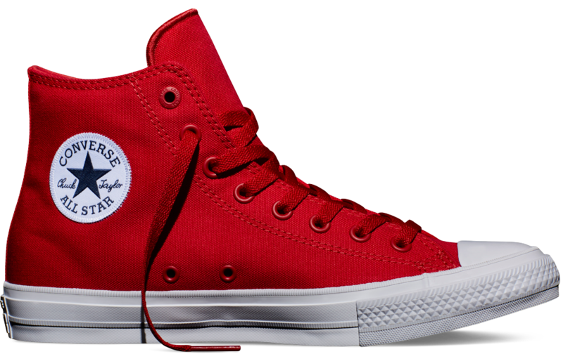 Red Converse Chuck Taylor High Top Canvas Sneaker High Resolution PNG Illustration