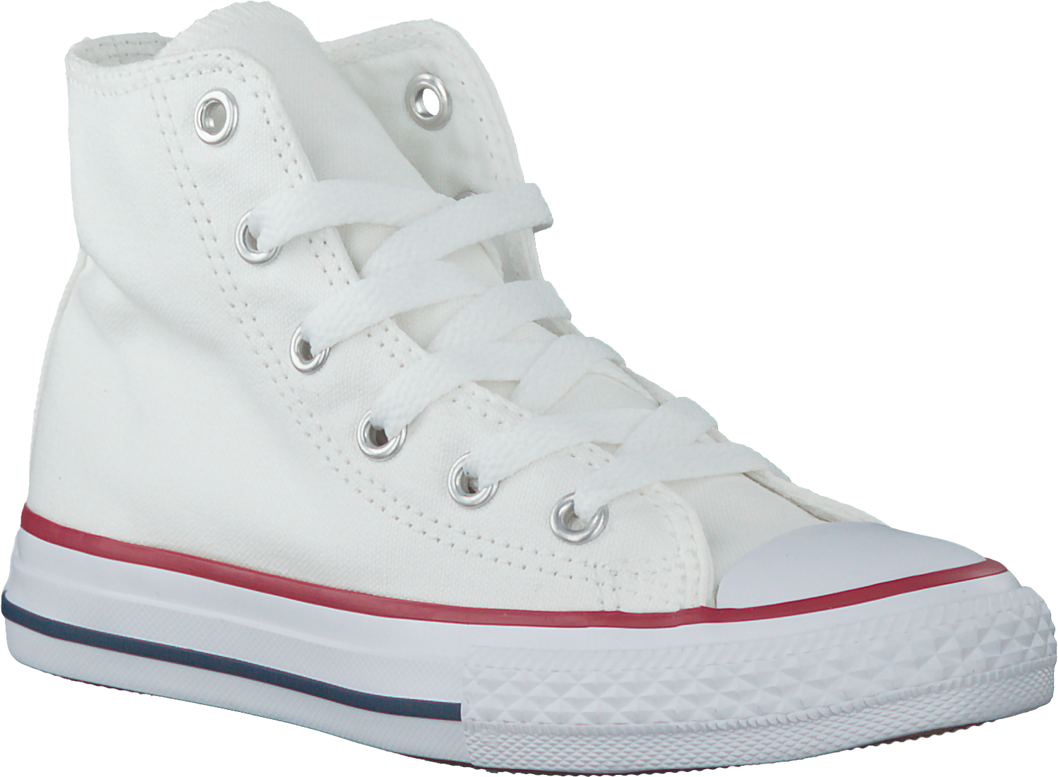 White Converse All Star High Top Sneaker With Red Blue Sole Fashion PNG With Clear Background