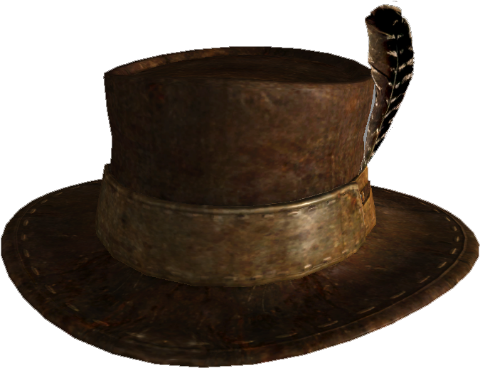 Antique Dark Brown Tall Top Hat With Worn Finish Isolated Cowboy Hat PNG Artwork