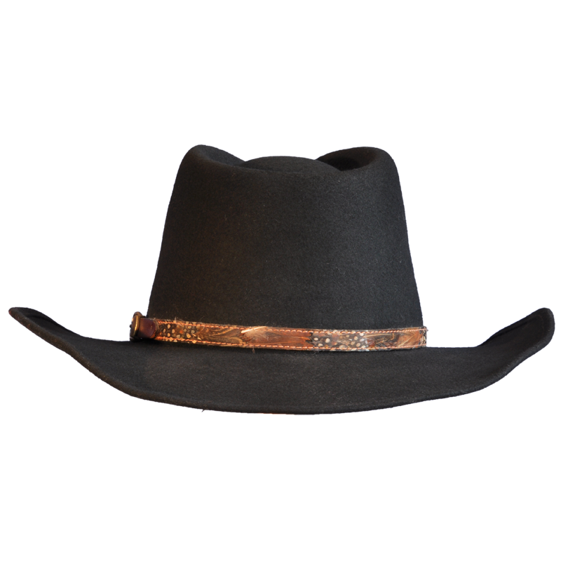 Black Cowboy Hat With Tan Leather Hatband Clear Background Cowboy Hat Illustration
