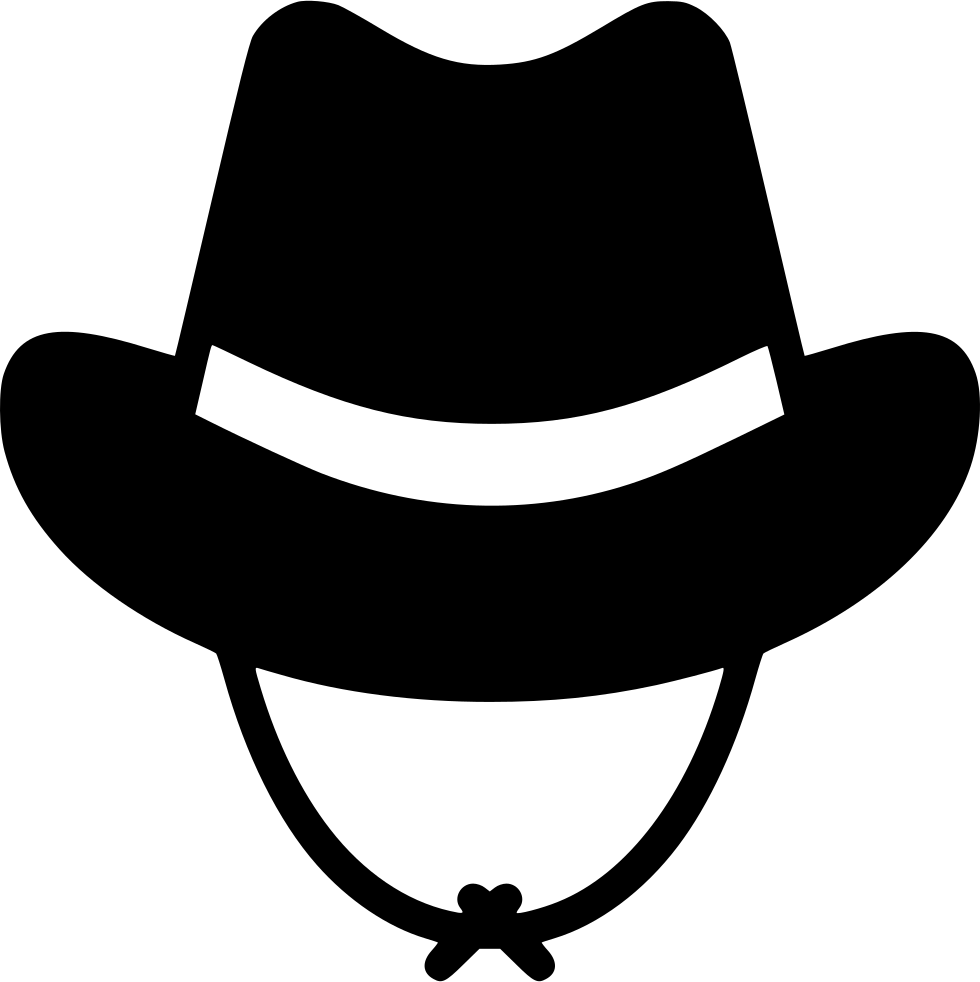 Black Outlaw Hat Silhouette With White Band Fashion PNG With Clear Background