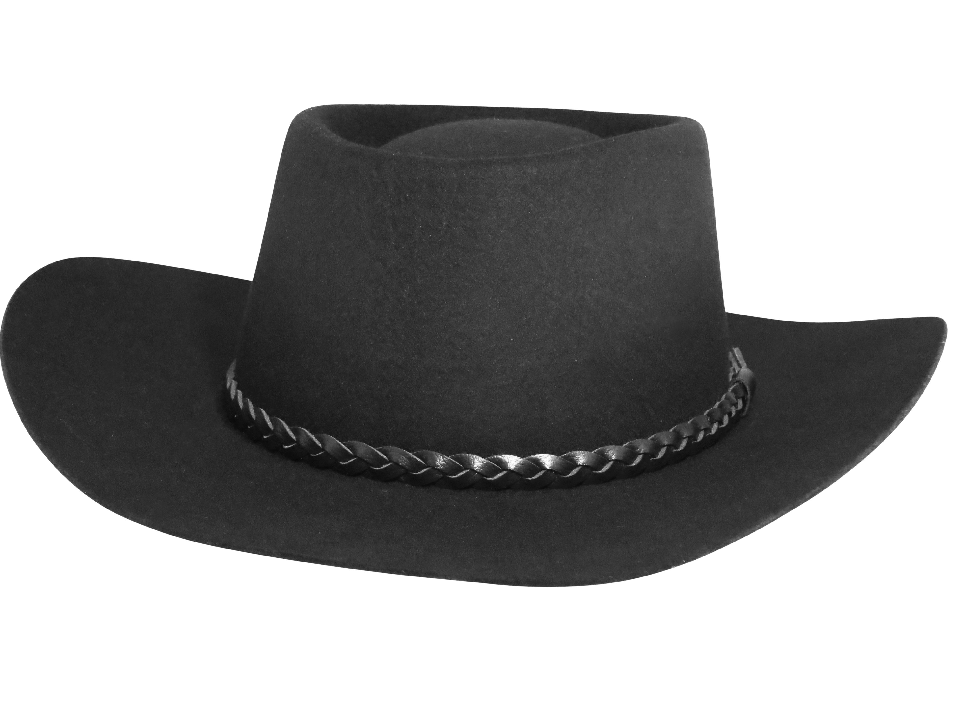 Black Western Cowboy Hat With Decorative Braided Band Transparent Background Western Hat PNG