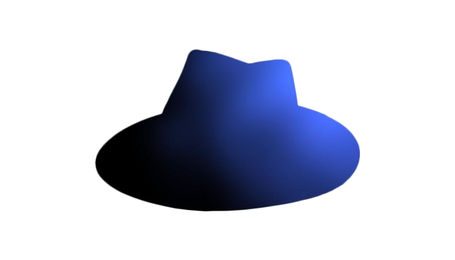 Blue Cowboy Hat Silhouette With Curved Brim Transparent Background Western Hat PNG