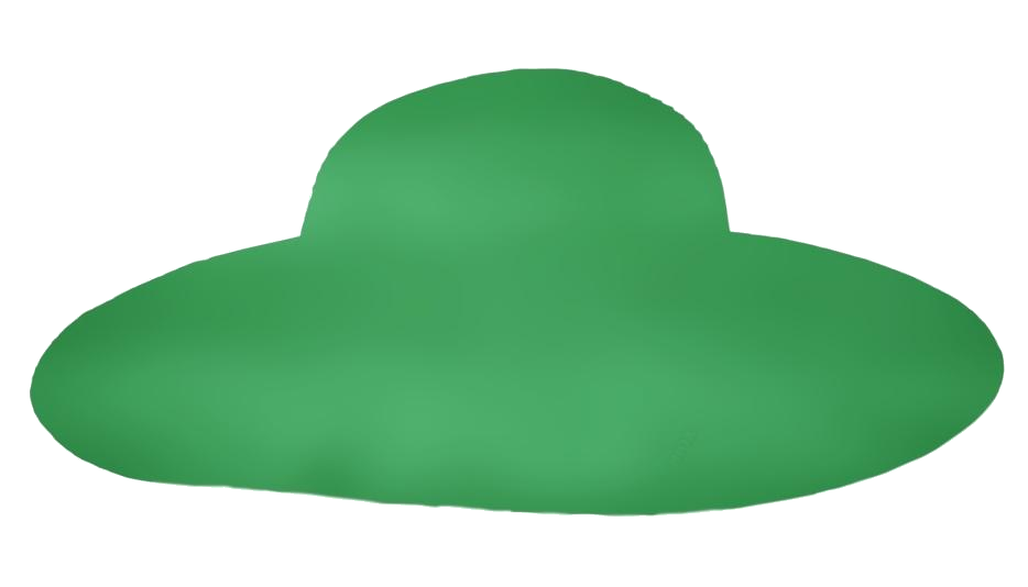 Bright Green Wide Brim Cowboy Hat Silhouette Isolated Transparent PNG Graphic