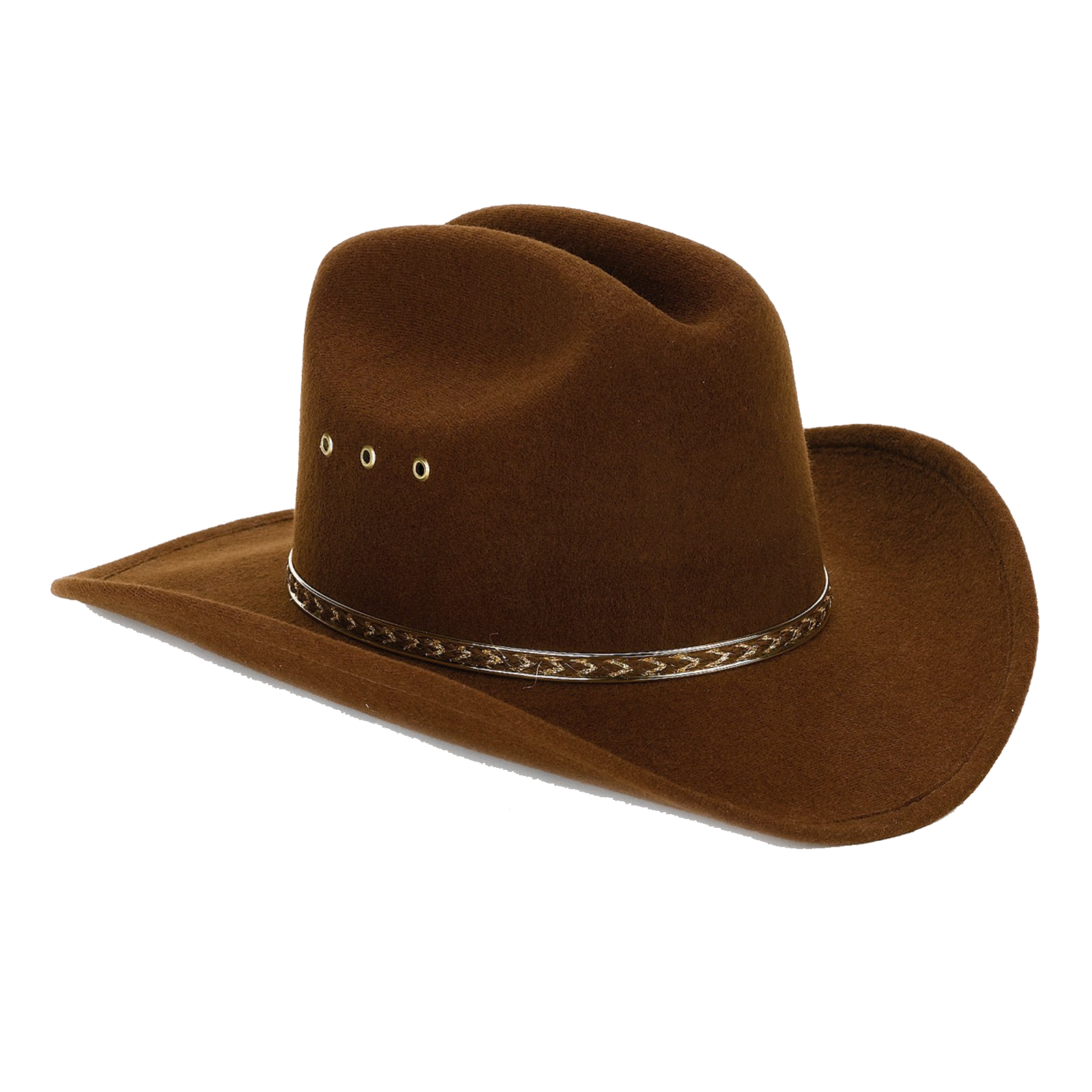 Brown Western Hat With Decorative Chain Hatband PNG Hat Image For Design