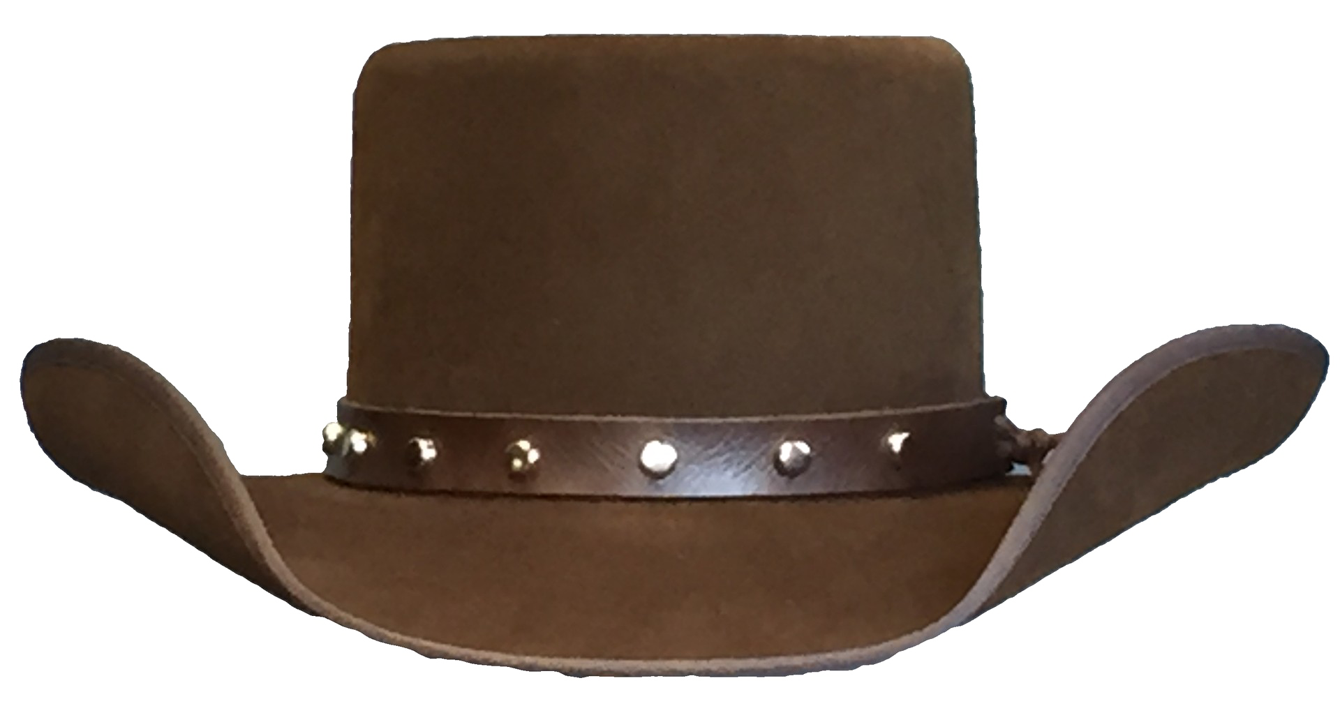 Brown Western Hat With Silver Concho Details Isolated Cowboy Hat PNG Artwork
