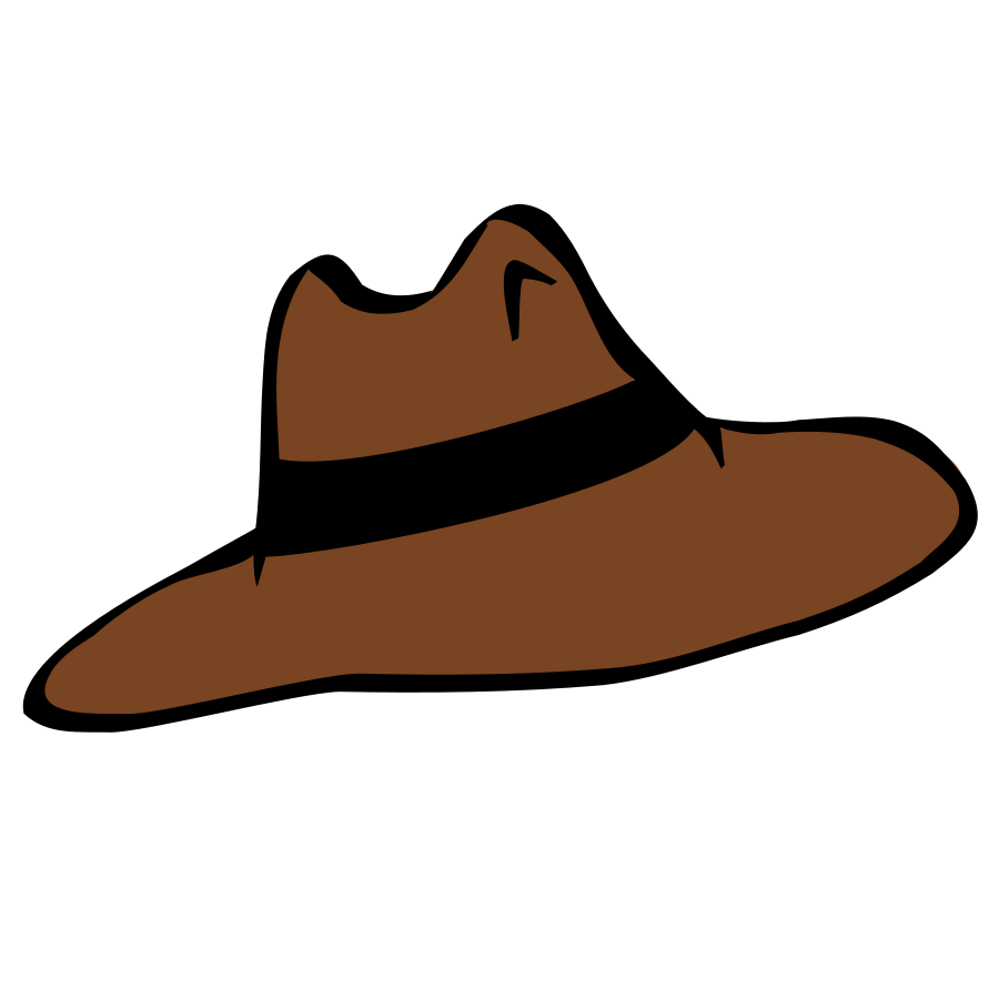 Cartoon Brown Cowboy Hat With Black Band PNG Clip Art On Clear Background
