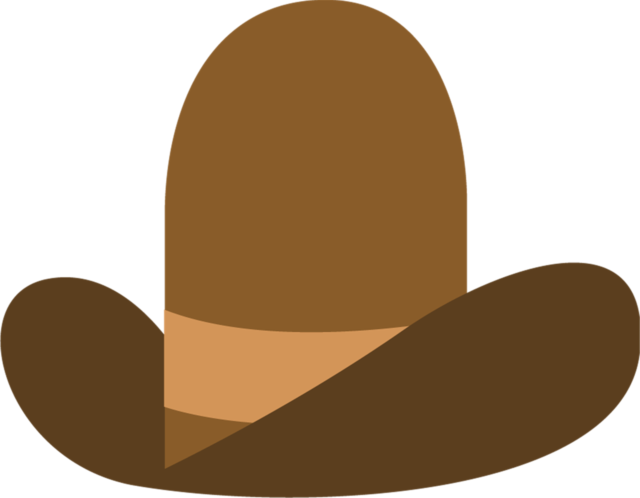 Minimal Brown Cowboy Hat Vector Illustration Clean Cutout Transparent PNG Image