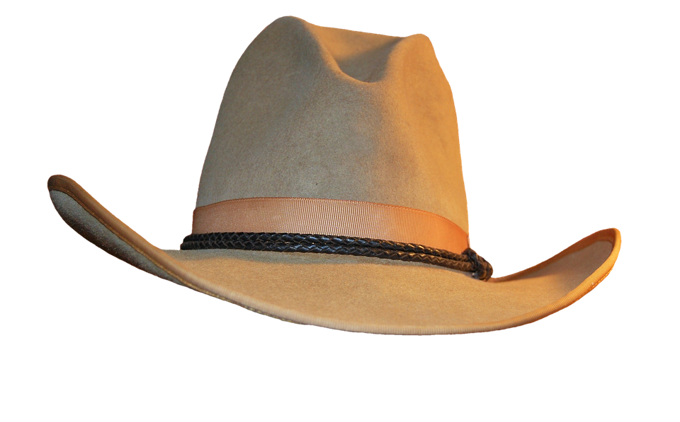Tan Leather Cowboy Hat With Orange Brim Trim Transparent Background Cowboy Hat PNG