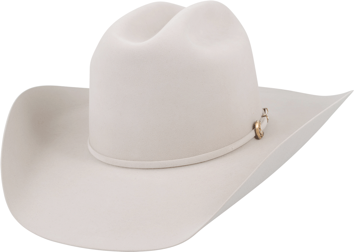 White Western Cowboy Hat With Beige Band And Side Rivets Transparent Background Western Hat PNG