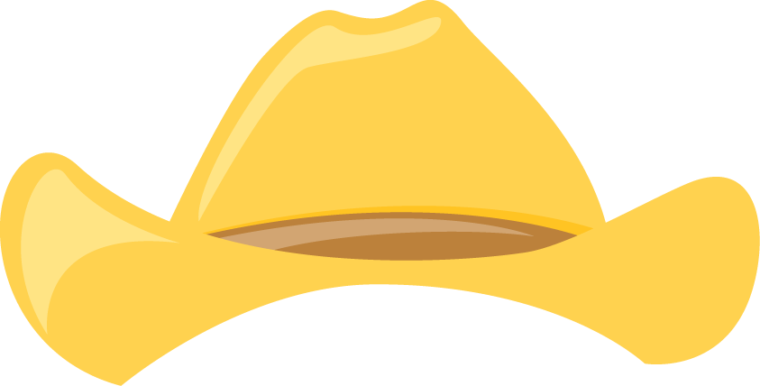 Bright Yellow Western Cowboy Hat Illustration PNG Image With Transparent Background