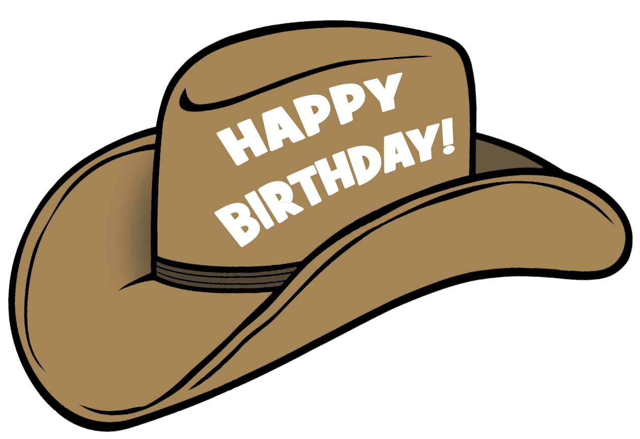 Brown Birthday Cowboy Hat With Happy Birthday Message Clean Cutout Transparent PNG Image