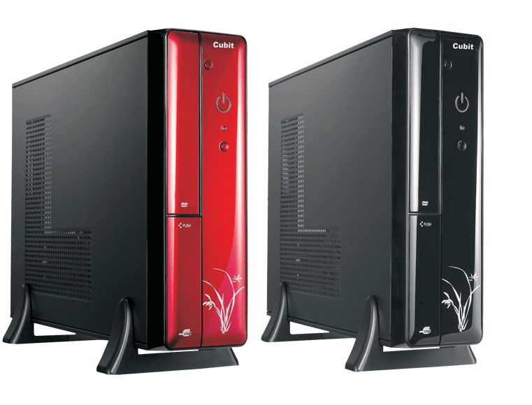 Black And Red Desktop Computer Towers Pair Transparent PNG Image For Creative Projects