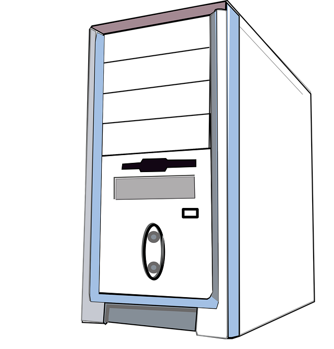 Desktop Computer Tower Case Outline Illustration PNG Cutout With Clear Background